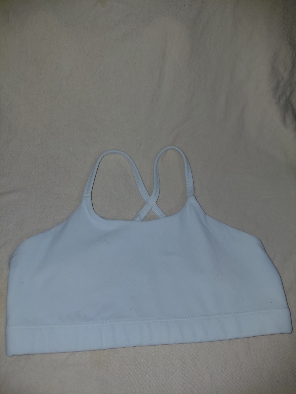Athleta Girl White High-Neck Cross-Back Sports Bra XL (14)